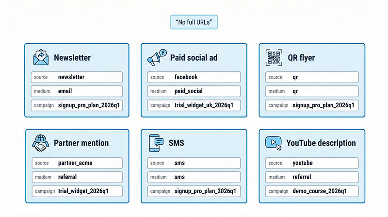 UTM examples by scenario