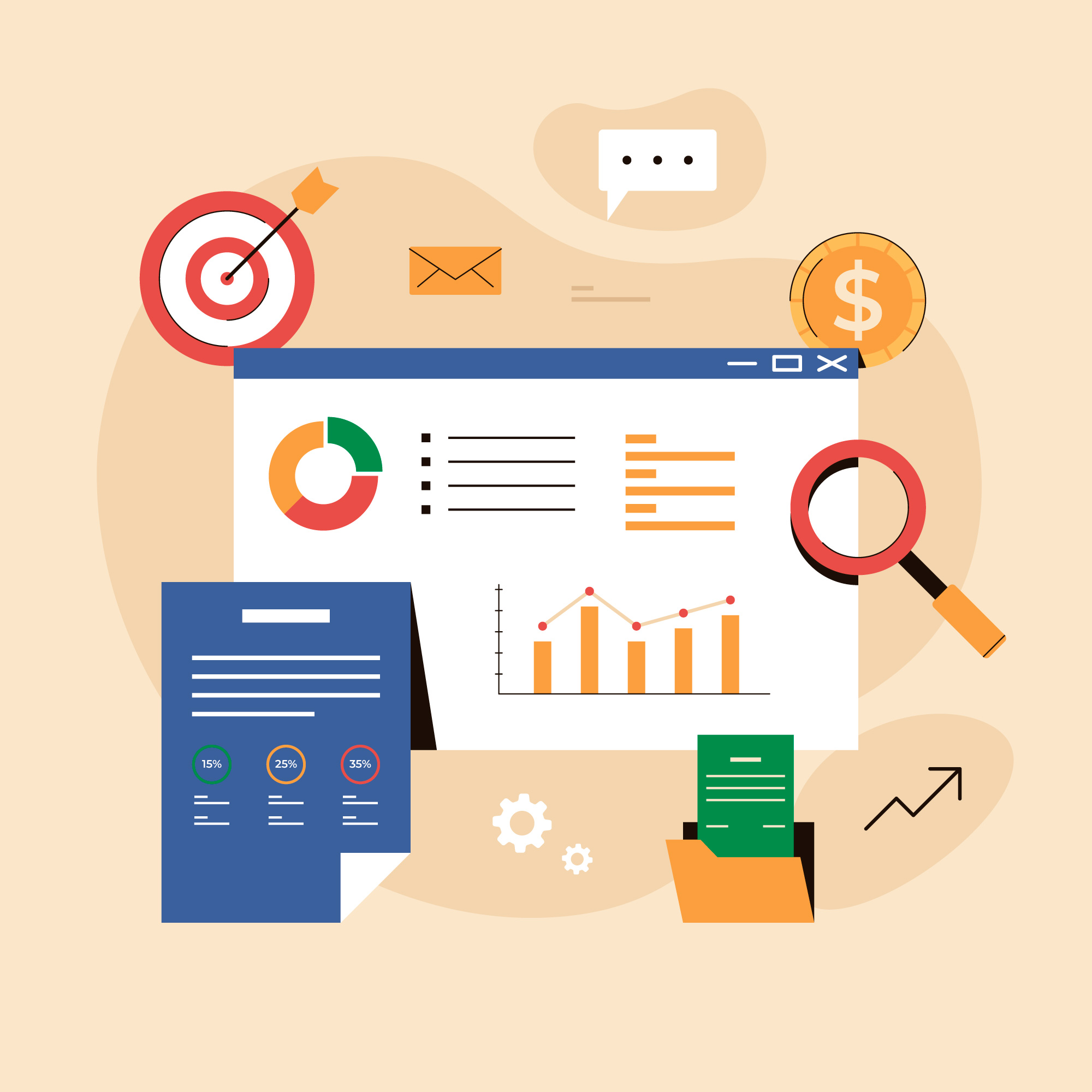 SEO target dashboard with performance reports
