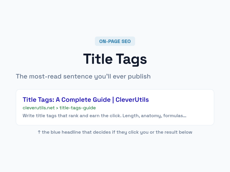 Title tag shown as the blue headline in a search result