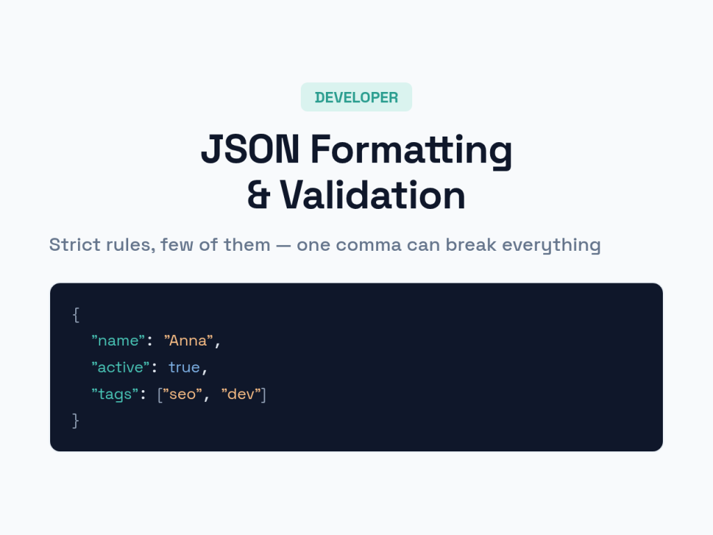 A syntax-highlighted JSON object example