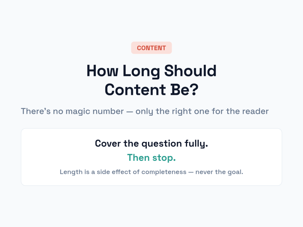 Content length should match search intent, not a word target