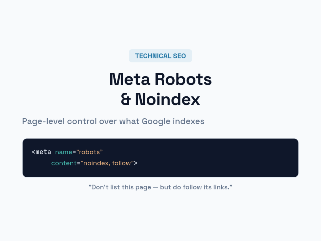 A meta robots noindex follow tag example